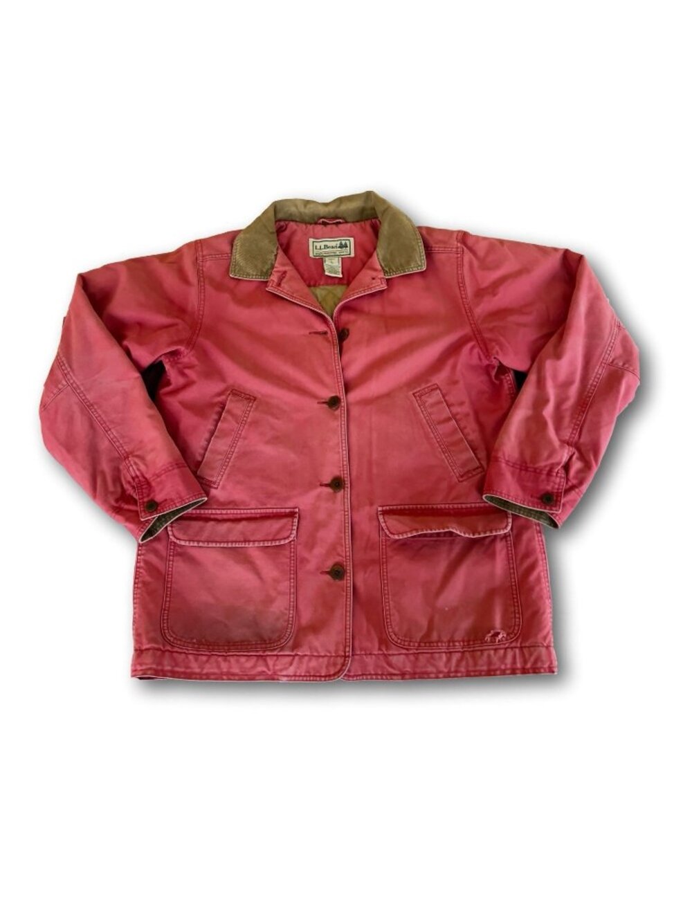 Vintage Y2K LL Bean Distressed Pink Canvas Barn Jacket Women's Chore Coat L